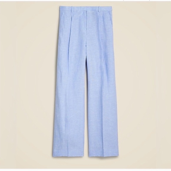 J. Crew Women's Light Blue Wide Leg Pants Sz 8P - Picture 16 of 16